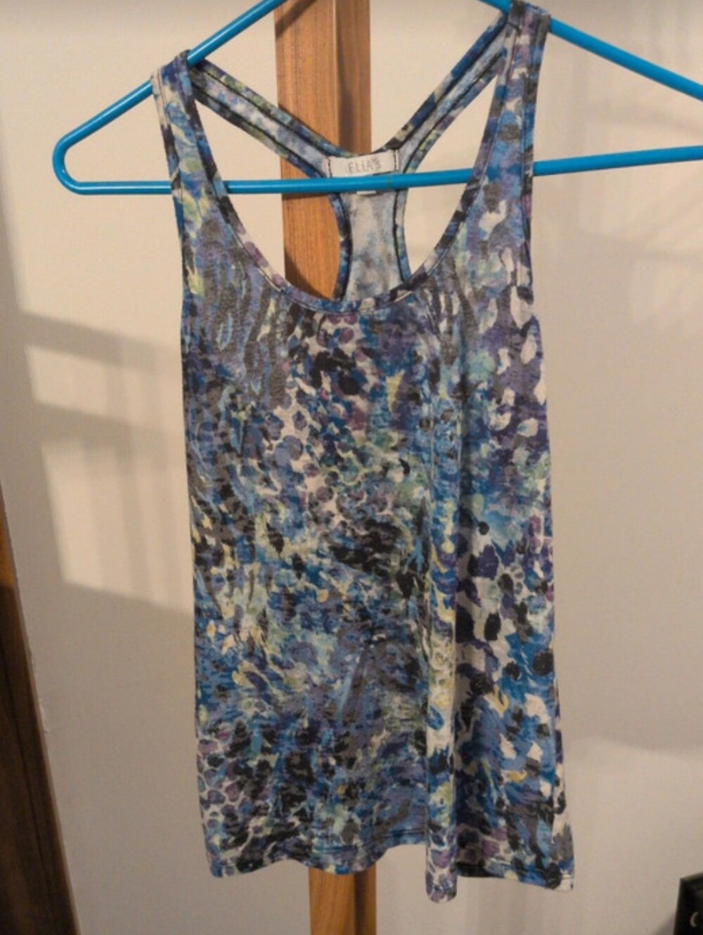 dELiA*s Blue Multi-Color Abstract Racerback Tank - Picture 2 of 4
